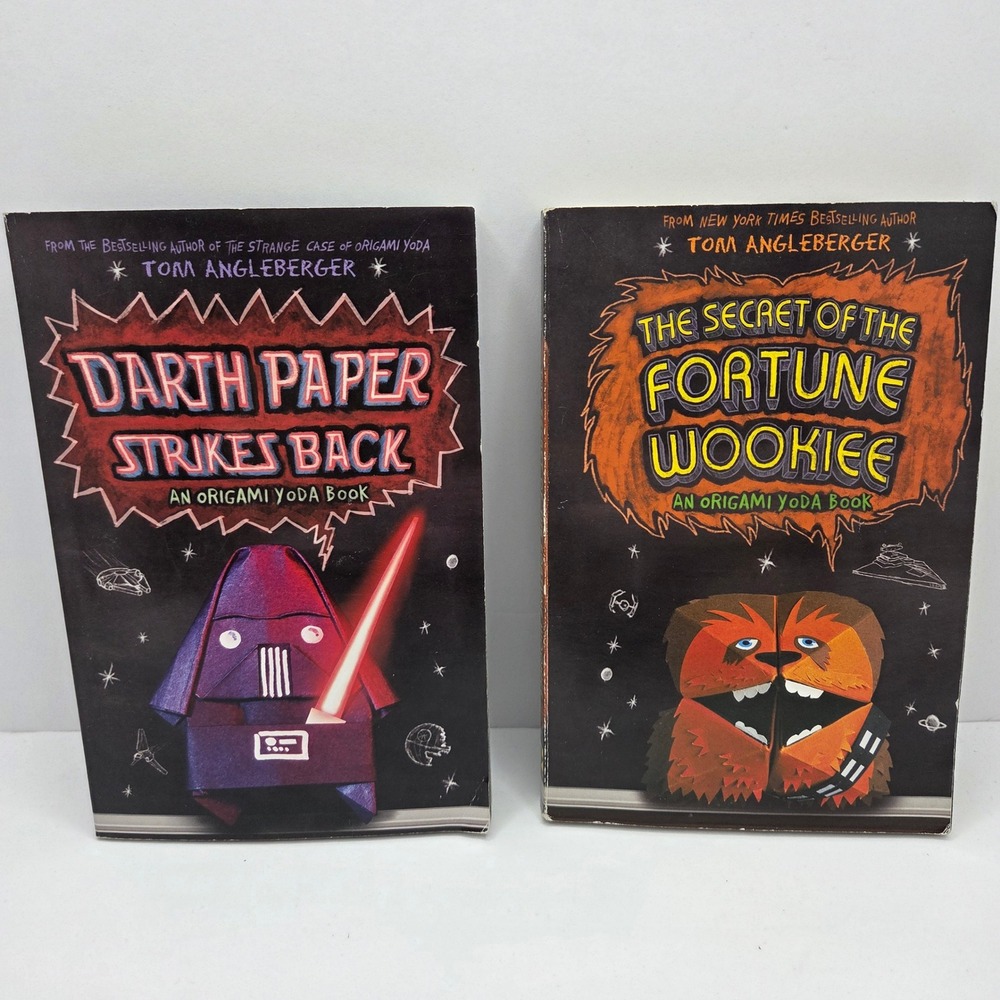 Tom Angleberger Origami Yoda Books Kids 2-Pack Black Star Wars Theme Paperback